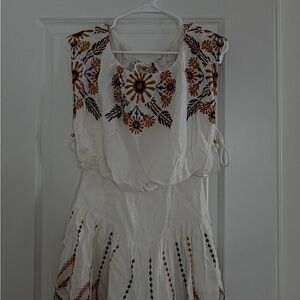 Free People Embroidered White Romper